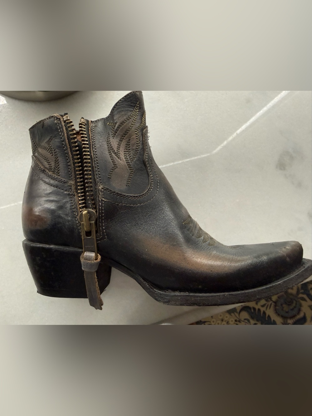 Freebird by Steven Black
Leather Western Ankle Boots  Zip Ankle Booties - Picture 6 of 8